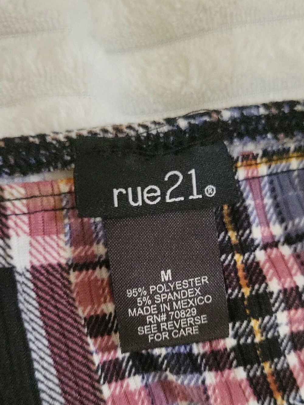 rue21 Patchwork Plaid Mini Skirt in Purple, Pink, Black and White - Picture 2 of 5